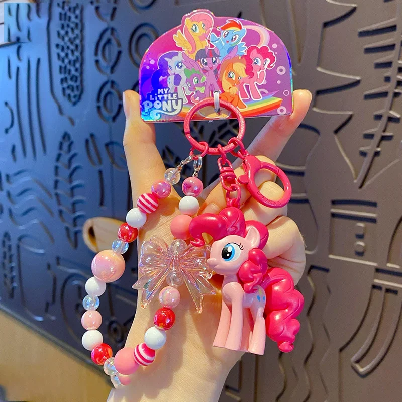 ลิตเติ้ลโพนี่ เรนโบว์แดช พิ้งกี้พายพวงกุญแจลูกปัดโลหะโซ่ลิงค์กระเป๋าเป้สะพายหลังเสน่ห์น่ารักอะนิเมะโรงเรียนของขวัญ