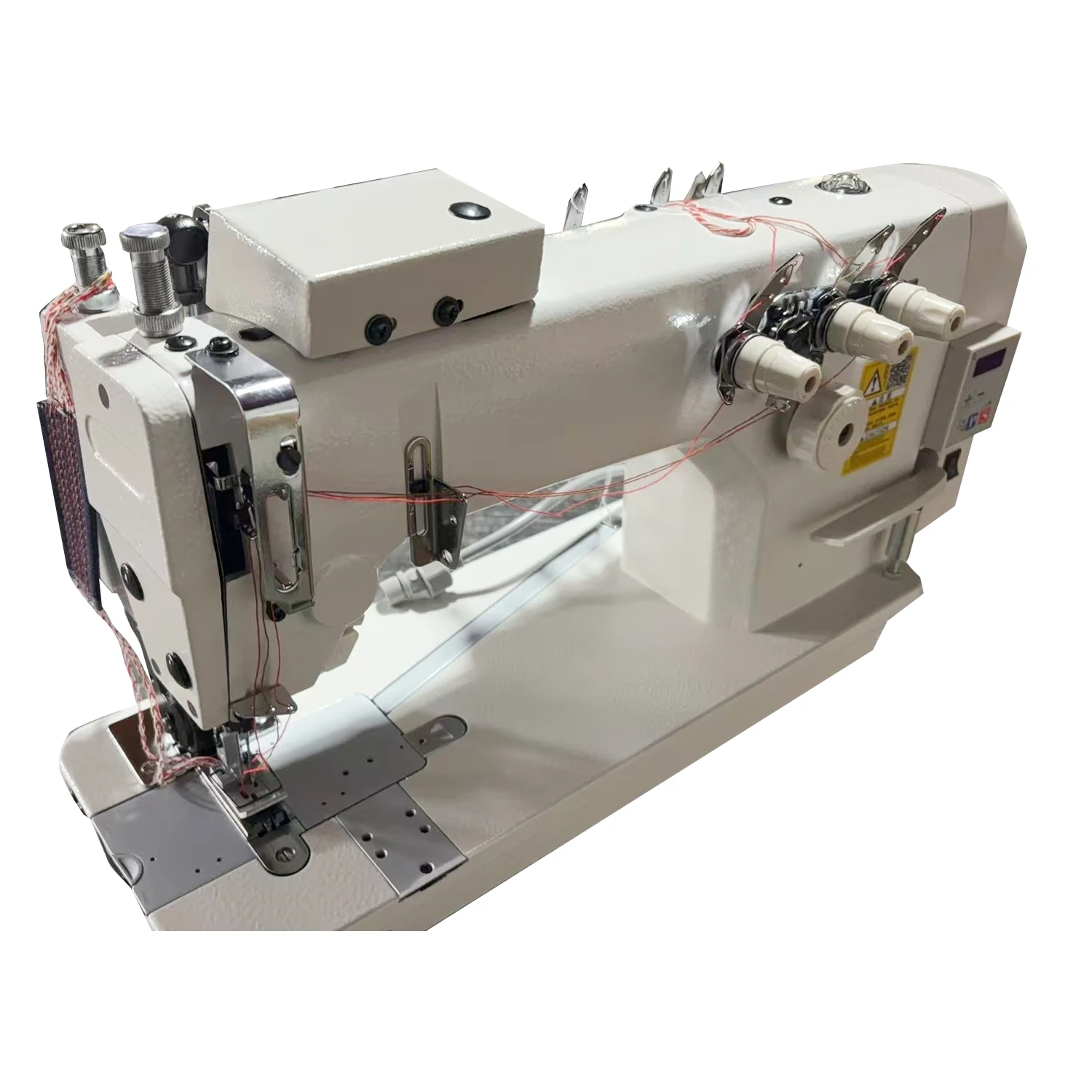 QK-3803D-3PL Three-  Heavy-  Straight   Flatbed Lockstitch Industrial Sewing Machine With Puller
