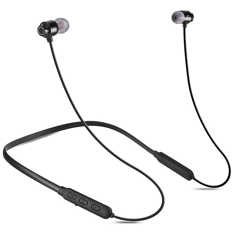 Bluetooth Headphones V5.1 Magnetic Neckband Earbuds with Microphone Auto Pairing 12H Playtime HD Sound Stereo