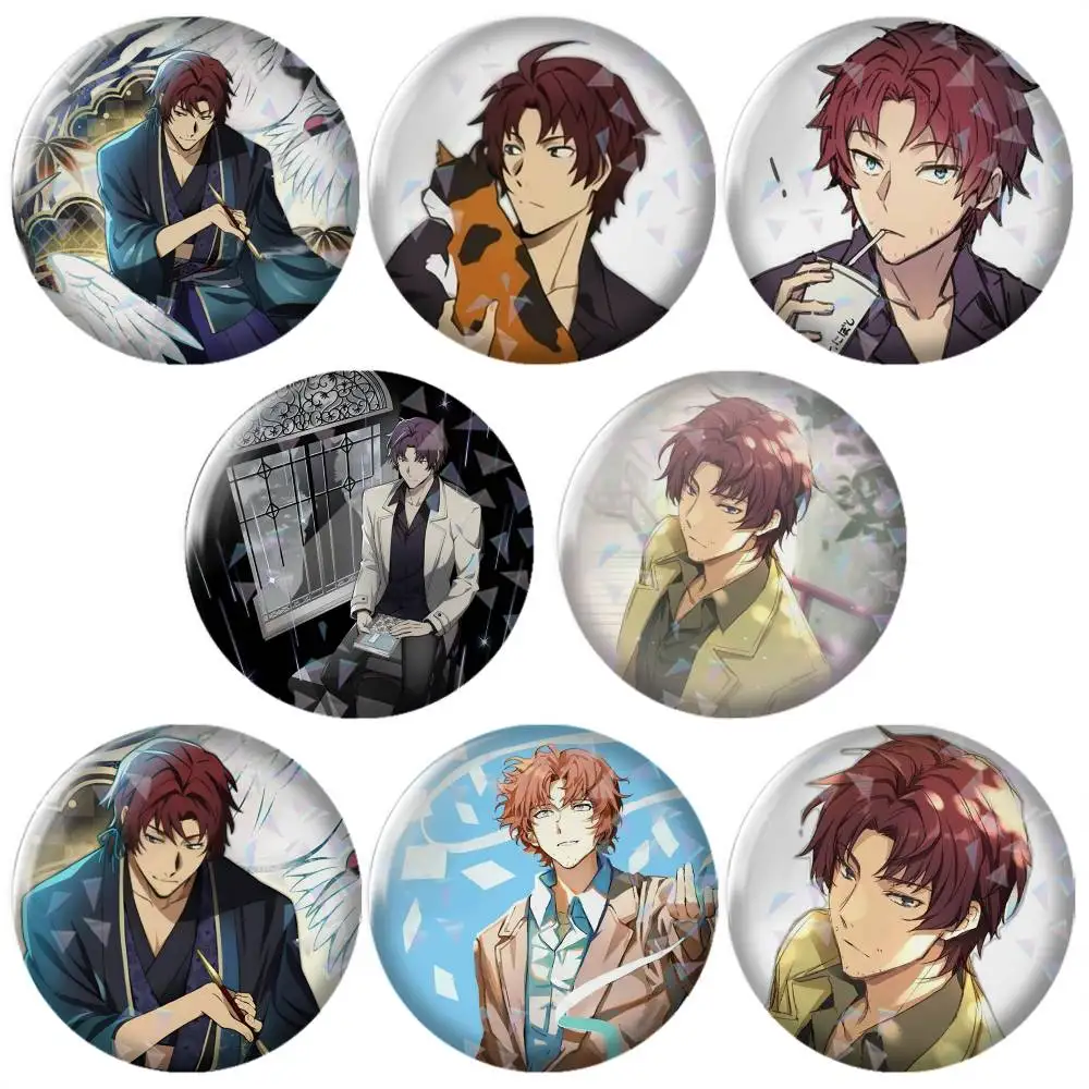 Hot Anime B-Bungo Stray Dogs Oda Sakunosuke Brooch Metal Badge Brooch, Fashion Decorative Pins for Hat Bag Clothing  Gift