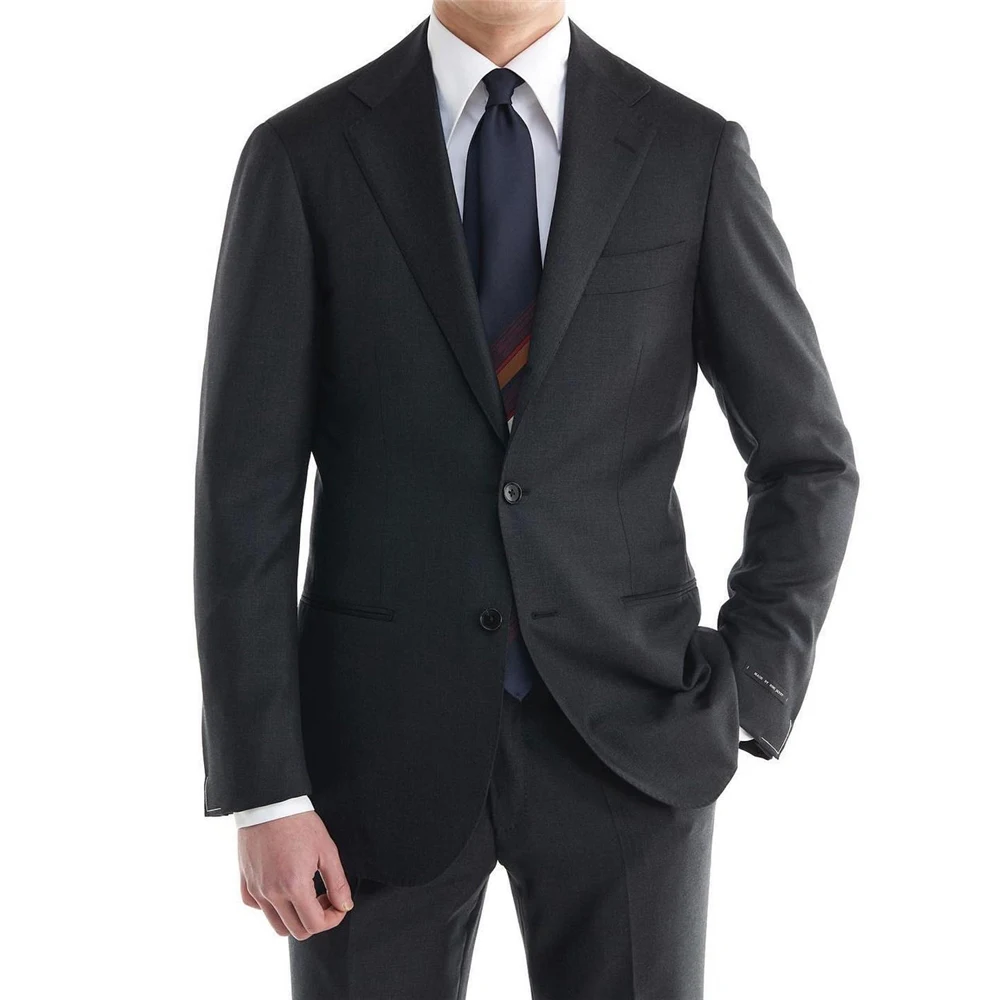 

Handsome Grey Suits For Mens Formal Business Blazer Wedding Groom Tuxedo 2 Piece Set Jacket Pants Terno Masculino