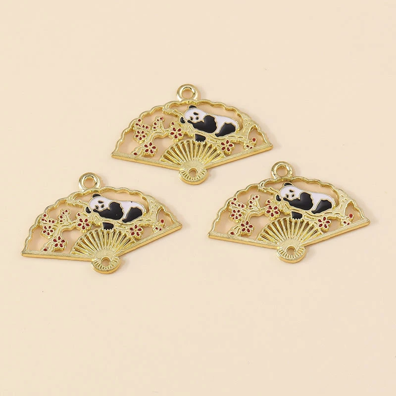Leslie 10 Stück niedliche Tier-Cartoon-Anhänger mit großen Pandas für Halsketten, Armbänder, Ohrringe, Anhänger, DIY-Schmuckherstellungszubehör – Detail 7
