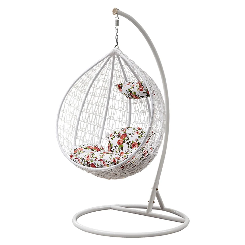 

Rattan wicker basket courtyard garden hanging egg chair swing with bracket