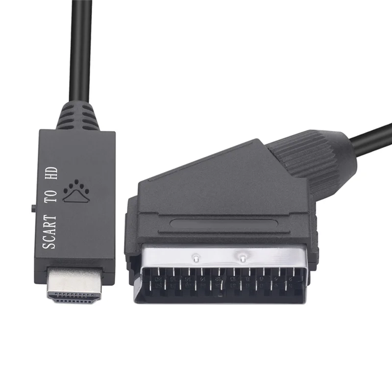 ABEP-1080P SCART to HDMI-Compatible Converter Computer Projection to Tv Adapter for SCART Products Connecting HD Products