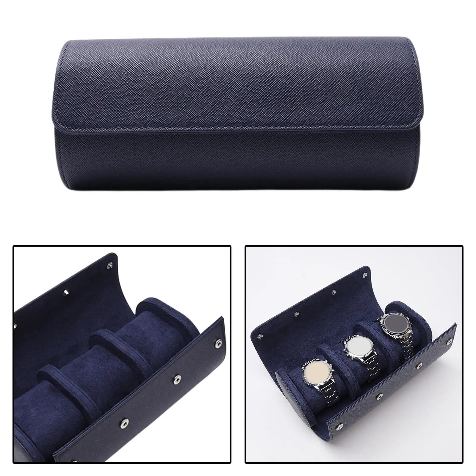 Leather Watch Travel Case with Velvet Interior Watch Organizer Portable Jewelry Box for Men Home and Journey Use