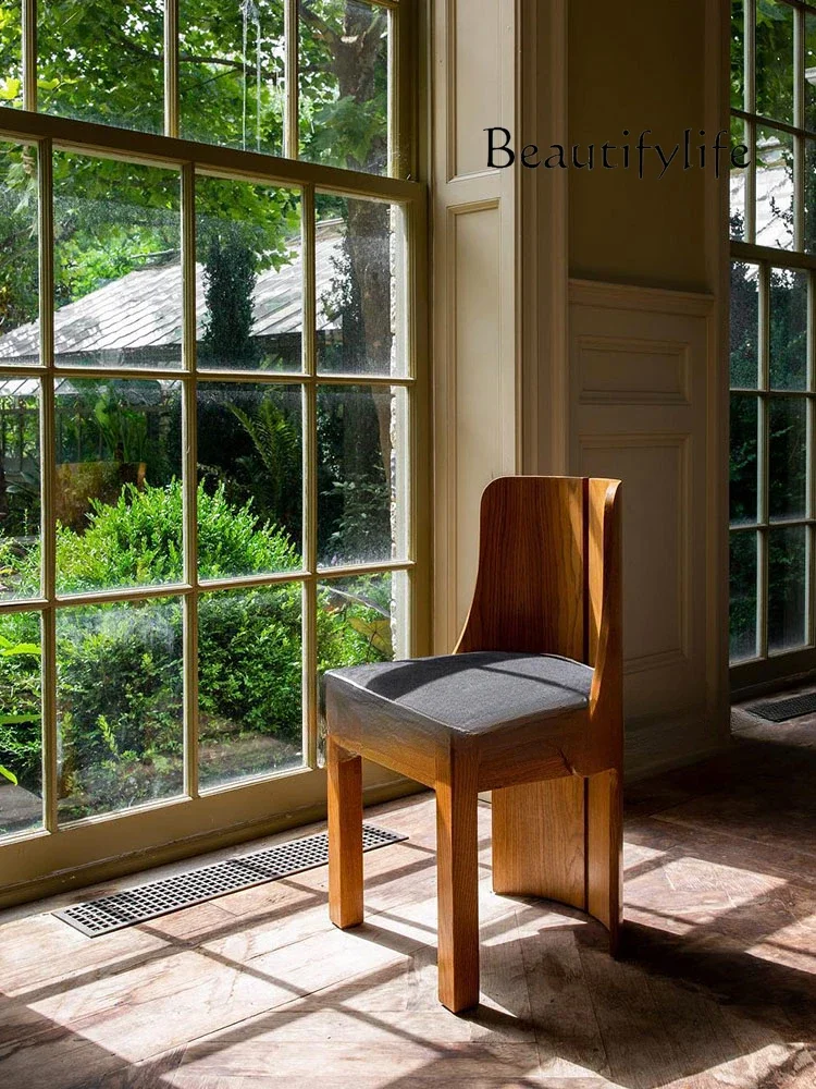

Mid-Ancient Chair Solid Wood Dining Chair Home Designer Model Simple Desk Chair Retro Style Bed & Breakfast Shaped