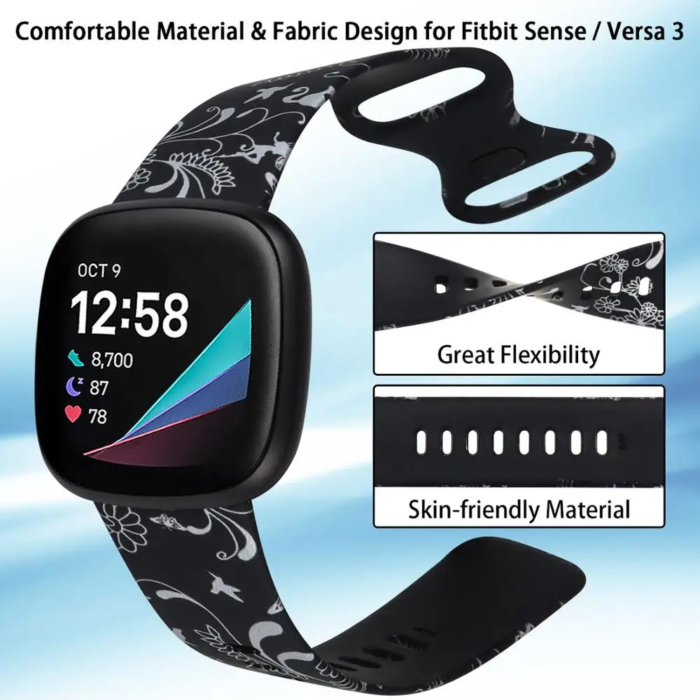 Gelang pintar untuk Fitbit Versa 3, gelang silikon tali jam tangan pengganti untuk Fitbit rasa tali Correa Fitbit versa 3 Band