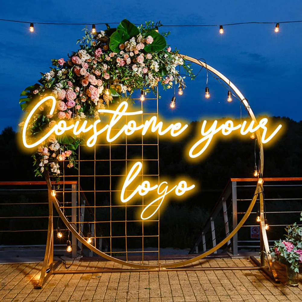 Niestandardowy neon Led Love Round Shaped Signs Name First Letter Spersonalizowana dekoracja pokoju ściennego Zasilana przez USB Ściemnialna lampa