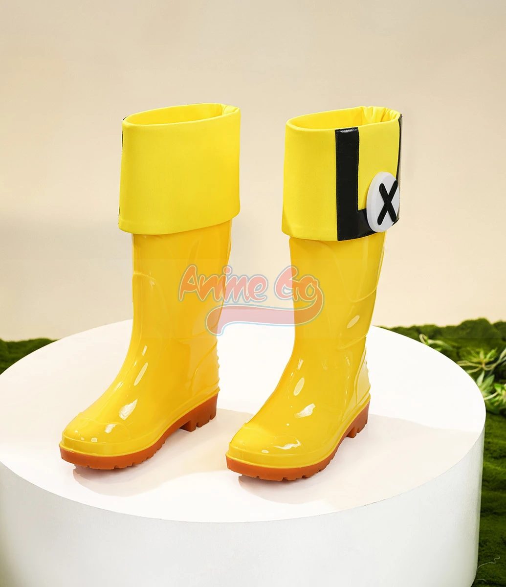 أحذية تنكرية من Genshin Impact Miliastra Wonderland، أحذية مطر صفراء للنساء