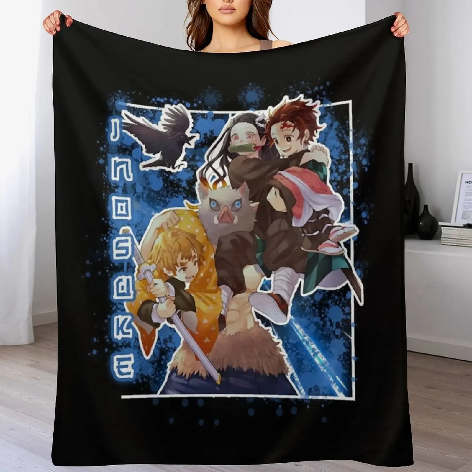 

Inosuke Team- Demon Throw Blanket blankets ands Winter beds For Decorative Sofa Sofa Quilt Blankets