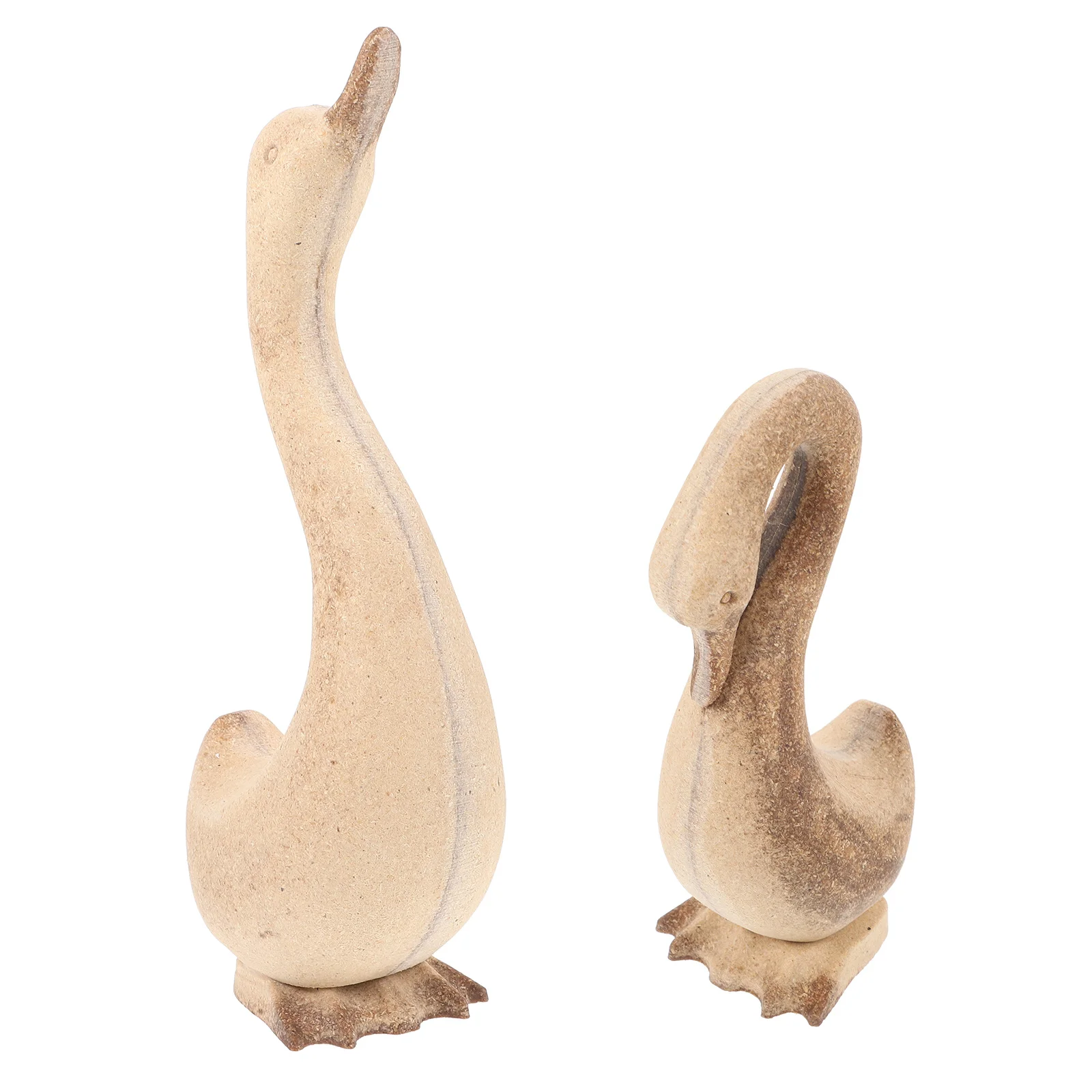 

2Pcs Unfinished Wooden Goose DIY Paintable Wood Craft Cute Desk Decoration Flat Bottom Table Ornament for Party Home Office