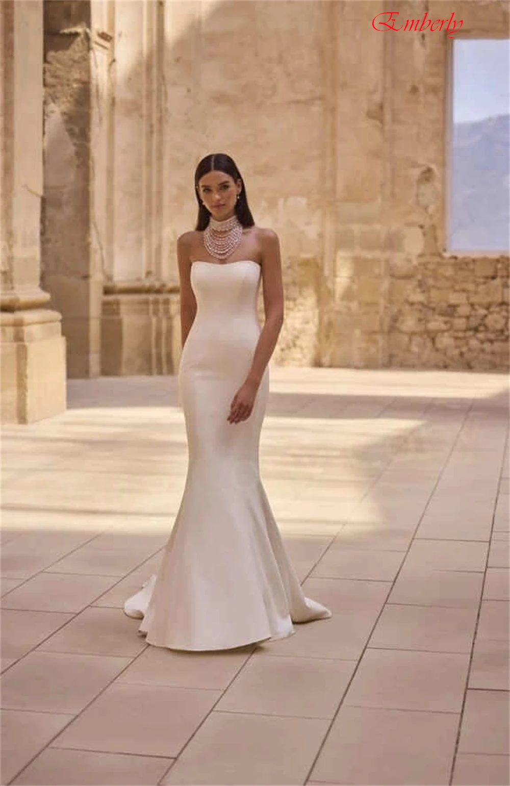 Customized White Mermaid Floor Length Evening Dress and Strapless Exquisite Celebrity Gowns Chapel Train Special Occasion Gowns