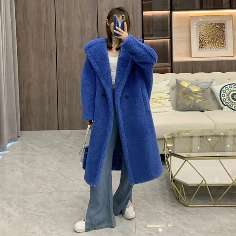 معطف ماكس تيدي 62% الألبكة 26% صوف 12% معطف حريري شتوي سميك معطف نسائي