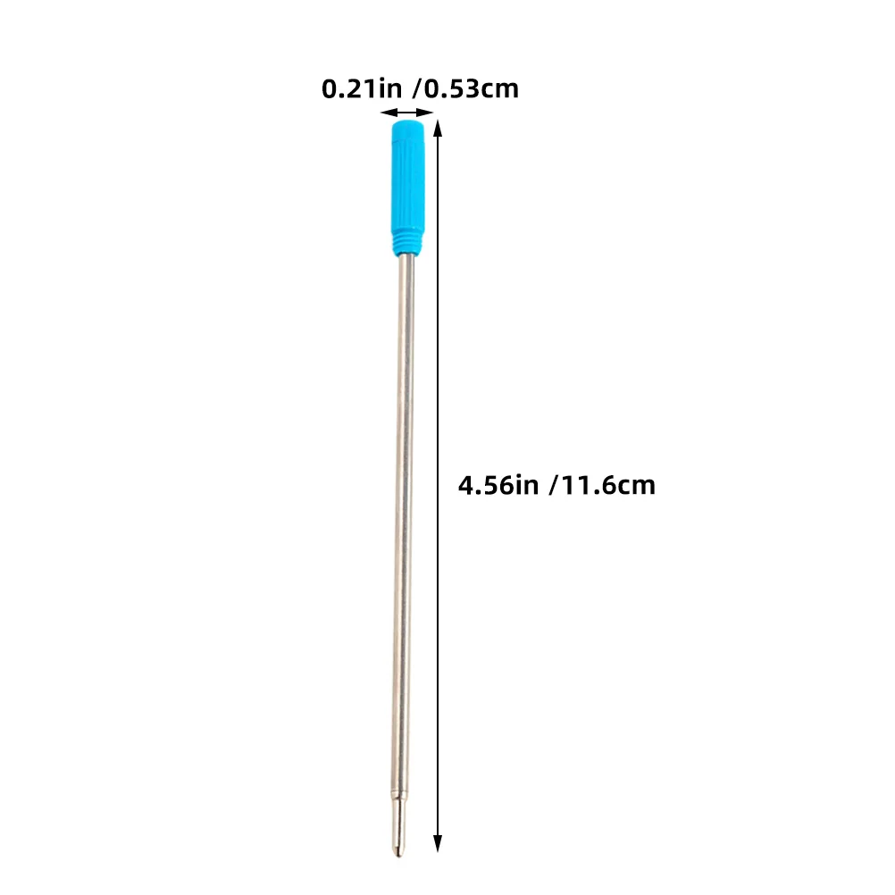 50 قطعة عبوات أقلام حبر جاف معدنية حبر أزرق كتابة سلسة طويلة الأمد عبوات أقلام حبر جاف للوازم المكتبية