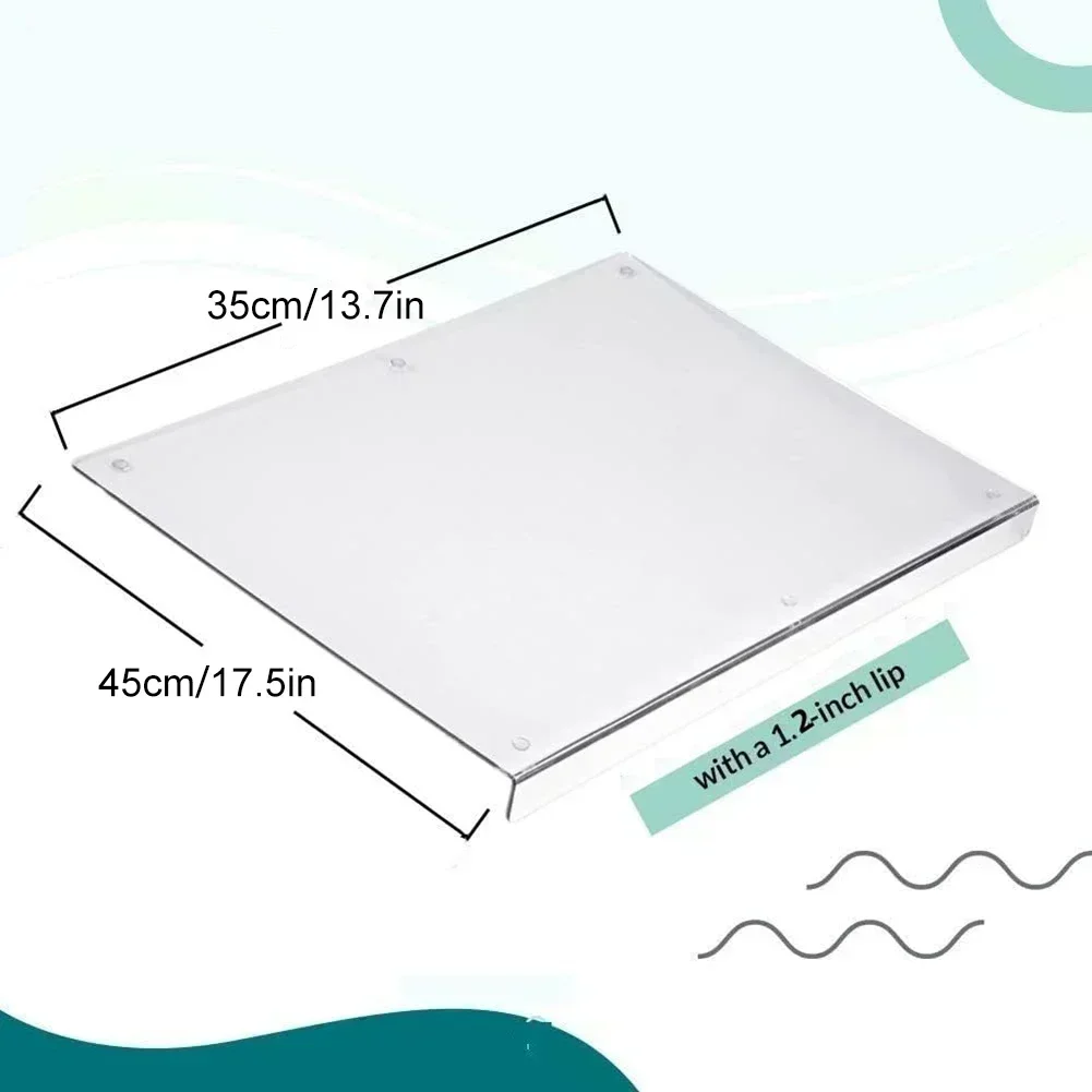 

Clear Acrylic Chopping Boards for Kitchen Counter, 18 x 16inch & 18 x 14inch, Practical Lip Design, Multi Functional Use