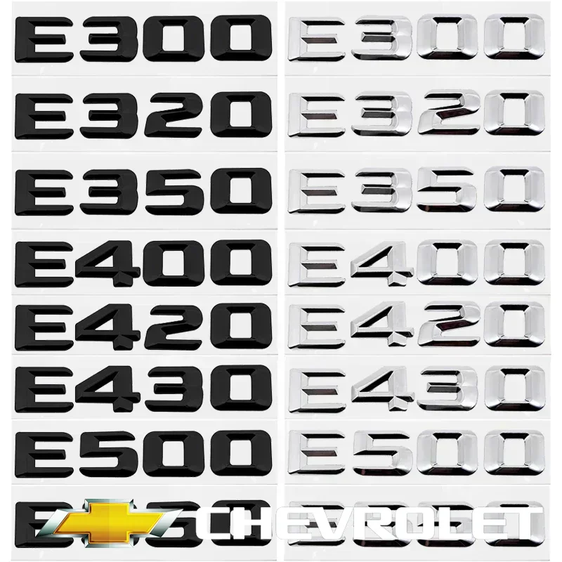 

Car Rear Trunk Number Letter Sticker Tail Box Emblem Badge For Mercedes Benz E Class E300 E320 E350 E400 E420 E430 E500 E550
