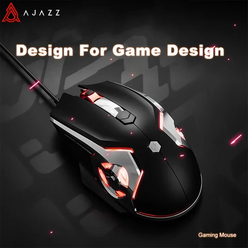 AJAZZ AJ120 Gamer Mouse 8000DPI 6 pulsanti sensore USB Mouse per Computer cablato Mouse ottico per PC Laptop Notebook