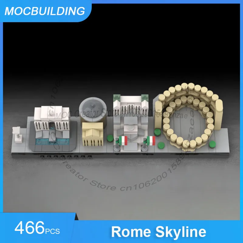 MOC اللبنات روما أفق العمارة عرض نموذج لتقوم بها بنفسك تجميع الطوب مدينة جمع الإبداعية عيد الميلاد اللعب الهدايا 466 قطعة #4