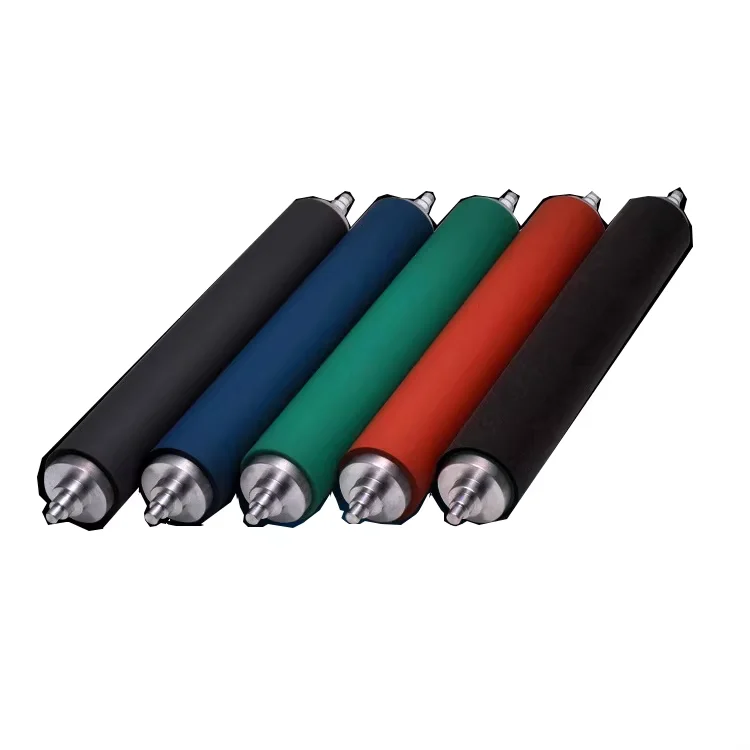 Low Moq Industrial Machinery Parts Antistatic Wear-resistant Polyurethane NBR Rubber Roller  Shafts for Printing Machine