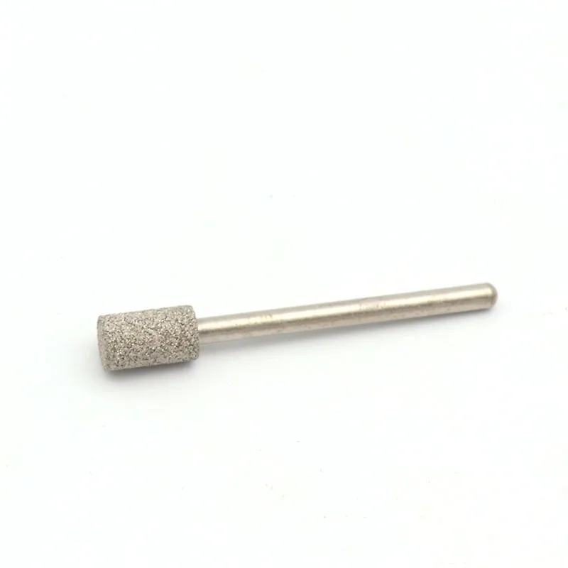 5-10pcs 2.5~6mm Cylindrical Brazed Diamond Grinding Head 3mm Shank For Dremel Rotary Tool Polishing Abrasive Accessories Tools