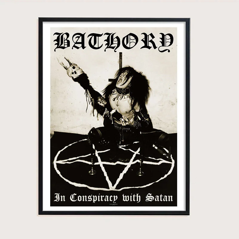 Bathory Quorthon Retro Heavy Metal Music Band Singer Poster Canvas Painting Wall Art Pictures Home Room Decor Gift