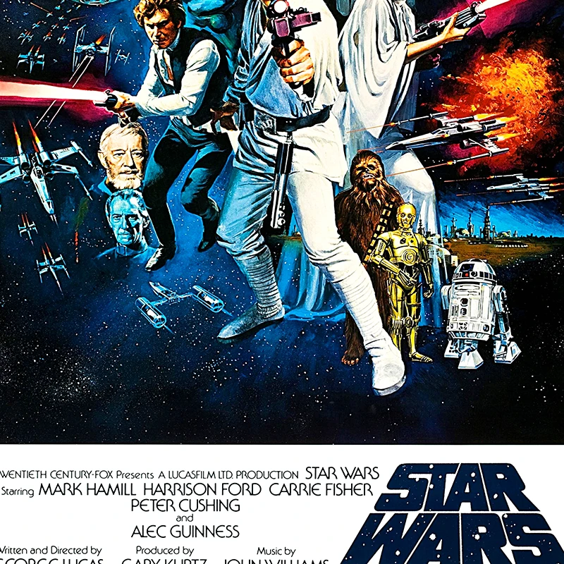 A New Hope 1977 Original Space Wars Movie Poster Art Print Science Fiction Vintage Film Canvas Painting Wall Pictures Home Decor