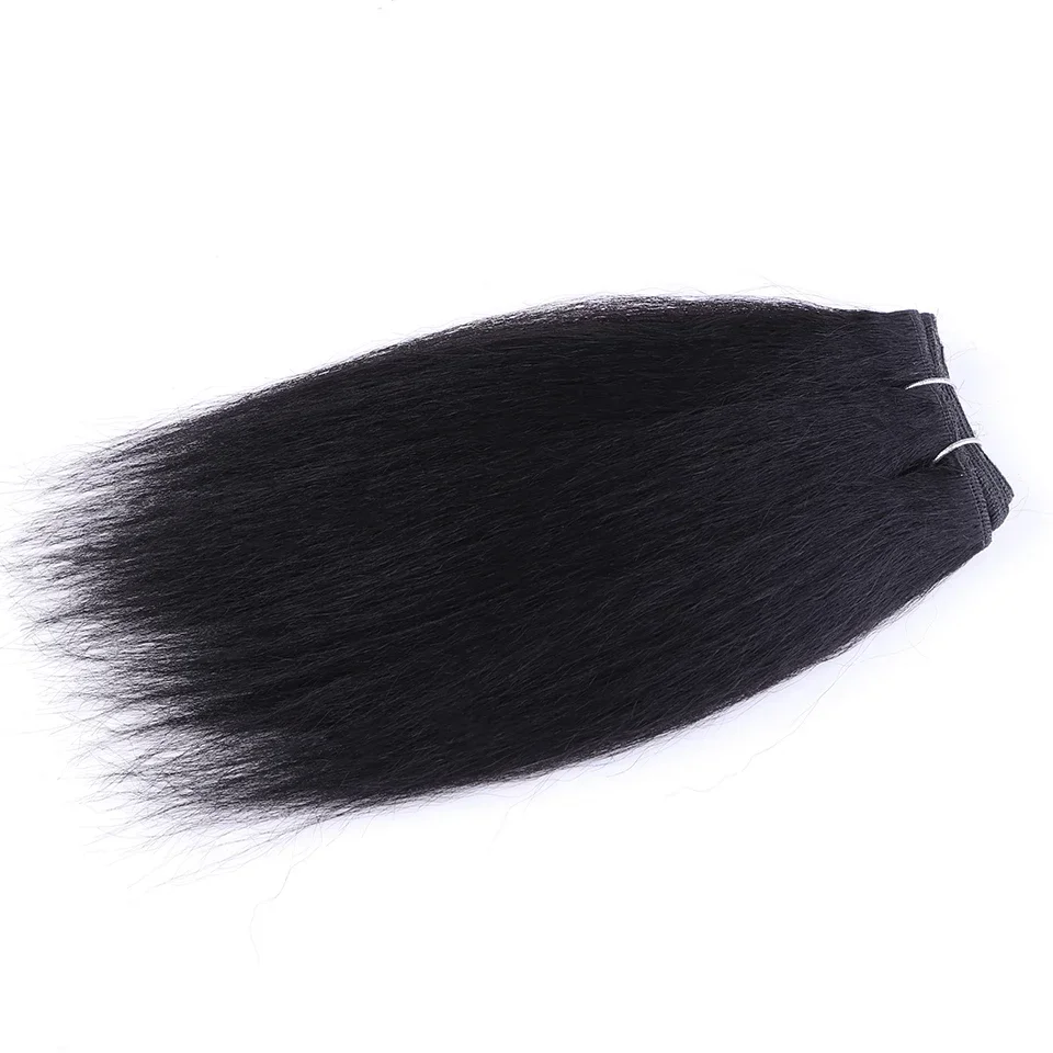 3 قطع من حزم النسيج المستقيمة البرازيلية من Debut Nature باللونين الأسود والبني 4 # حزم مستقيمة قصيرة من ياكي، شعر ريمي كامل النهاية #4