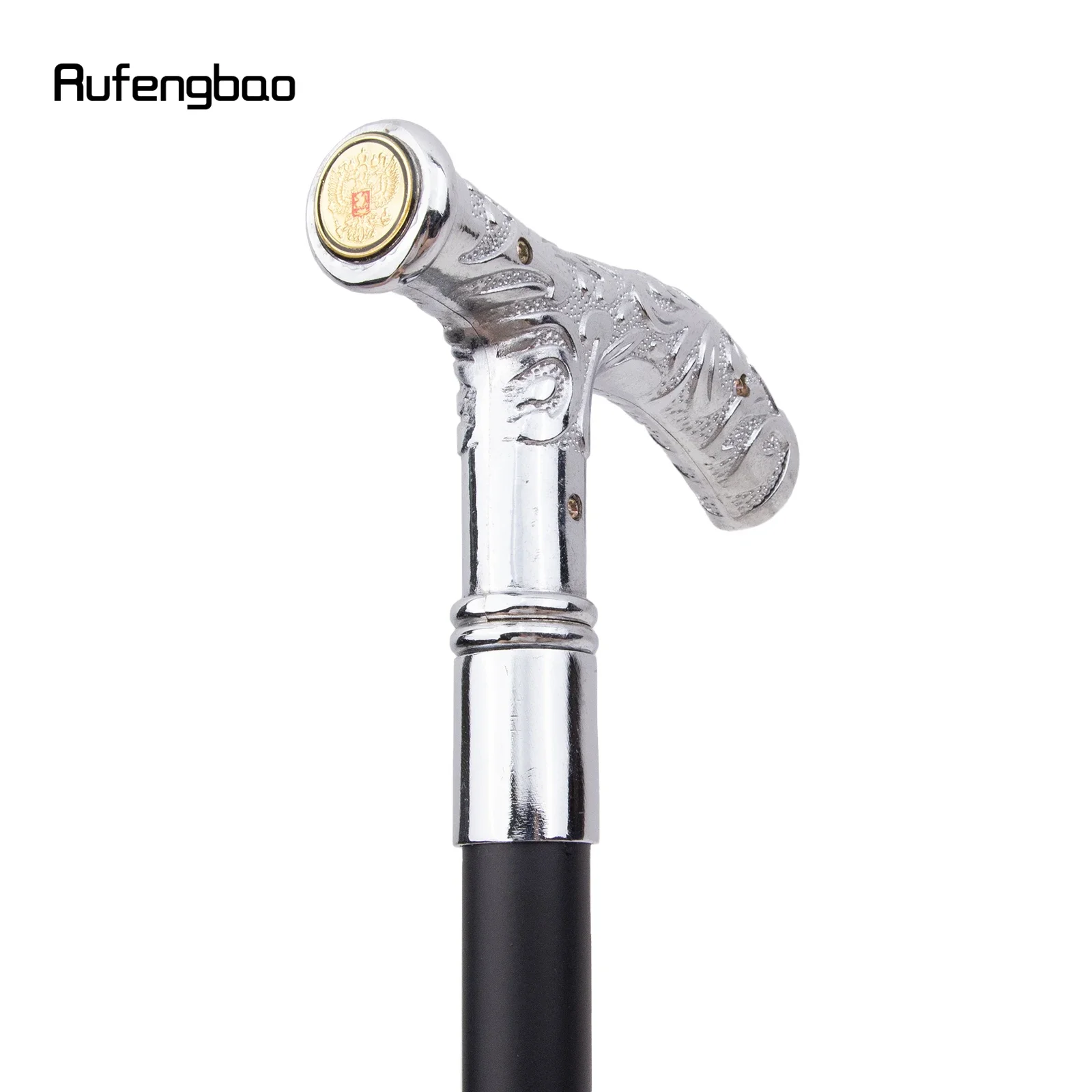 White Flower Eagle Totem Relief Cosplay Walking Cane Fashion Stick Gentleman Crosier Knob Walking Stick 92cm