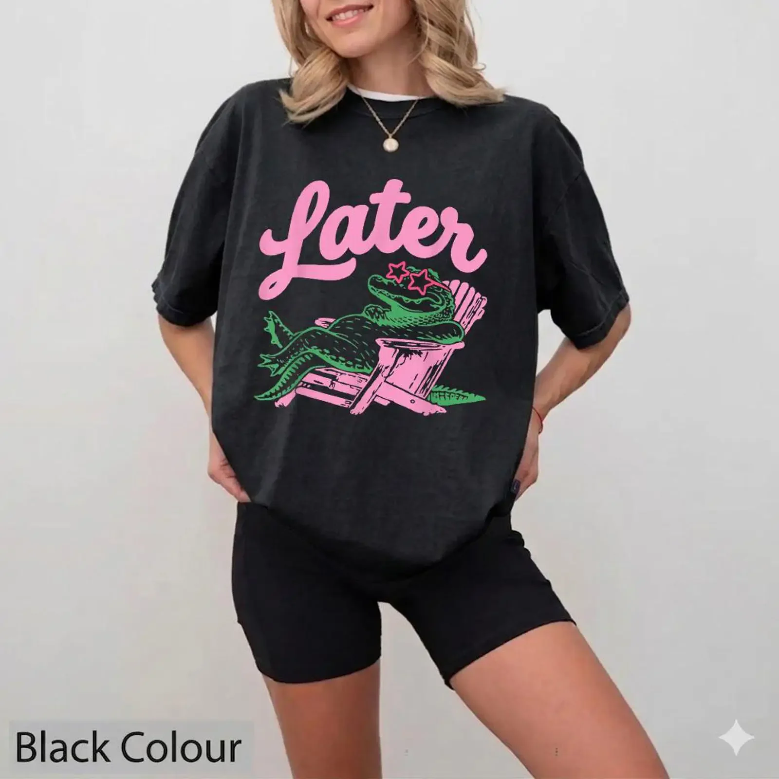 See You Later Teacher Summer Alligator Last Day of School T Shirt Beach Vibes Coastal Respect The Locals vintage Washed