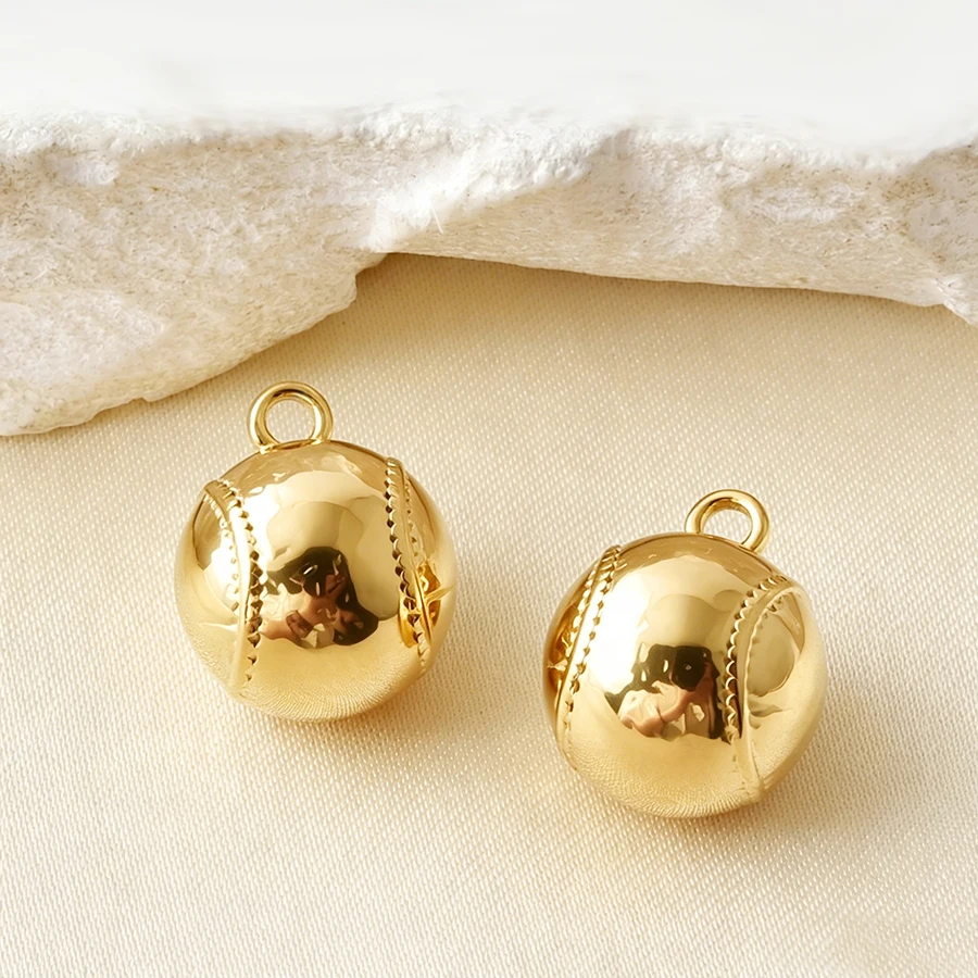 6 Stück Edelstahl-Sportanhänger: Fußball, Volleyball, Hockey, Golf, DIY-Anhänger, Tierzähne, Maitreya, Lollipop, Sortierter Schmuck – Detail 7