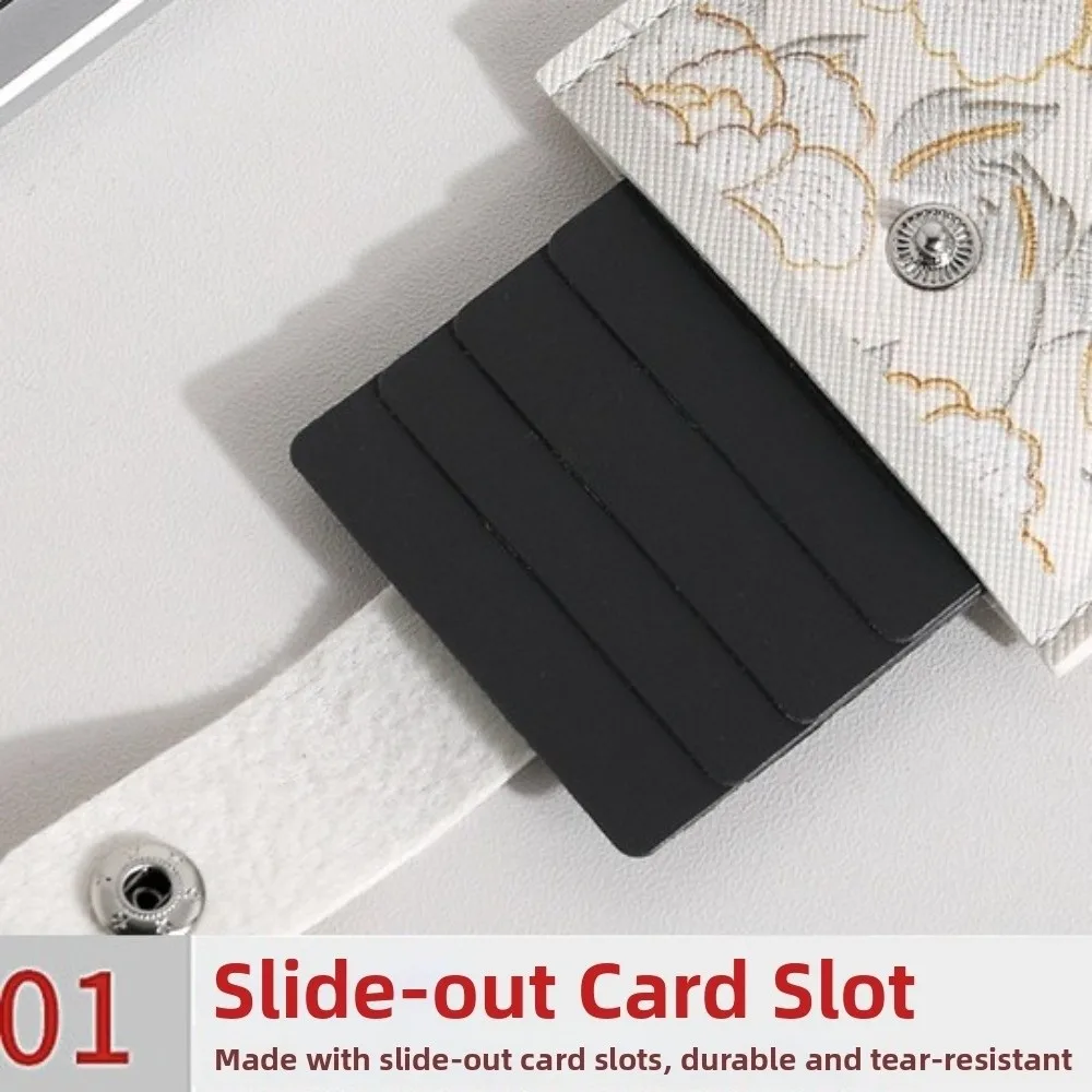 Pull Out Design Card Holder Bag Artistic Oil Painting Drawer Style Portable Storage Bag ID Protection Multi-Card Slot