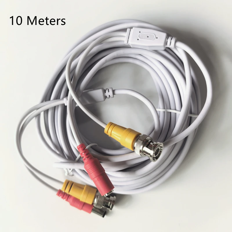 5/10/20 Meters BNC+DC Connector 2 in 1 BNC CCTV Cable Coaxial Video Power AHD Cameras White Wires for Analog CCTV DVR System