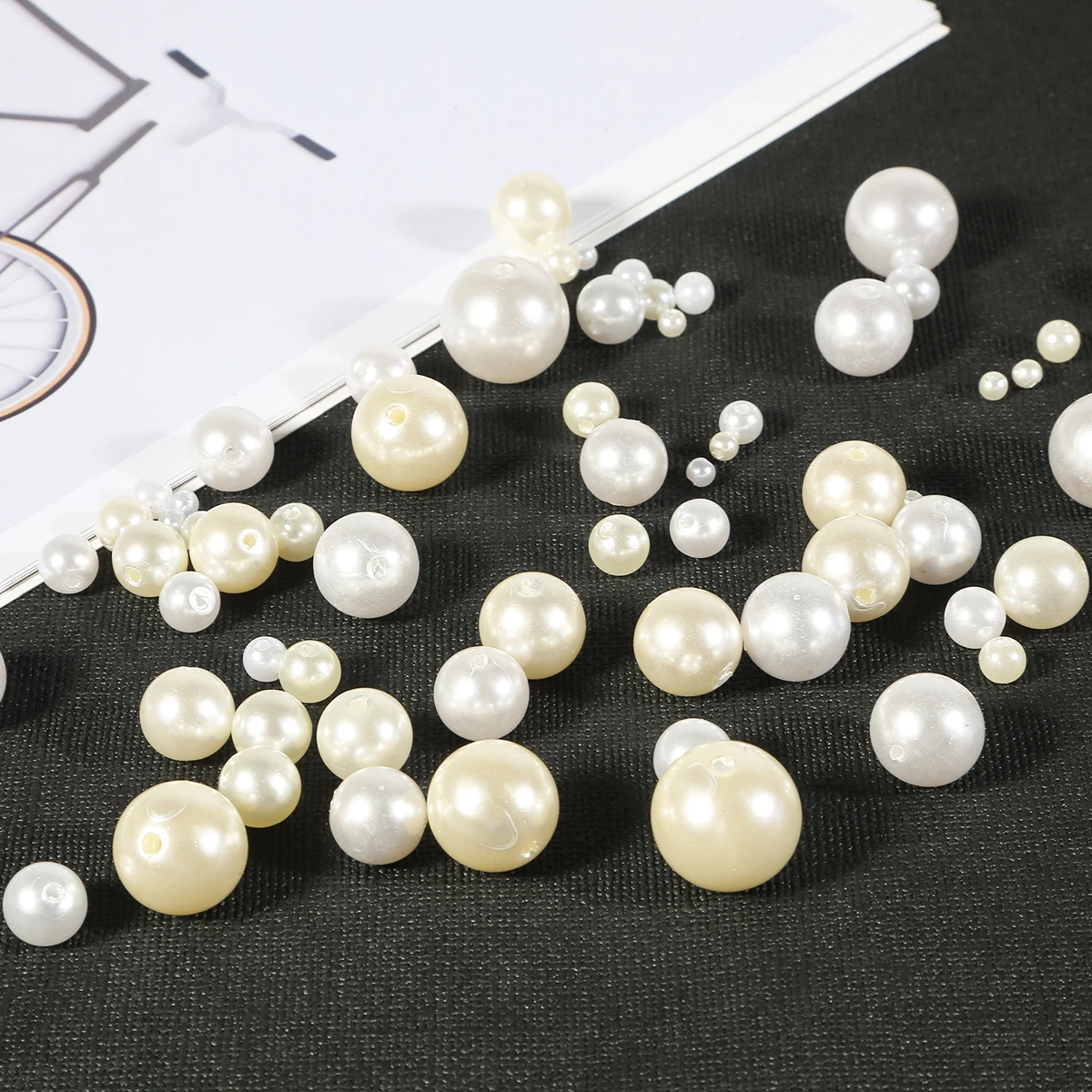 White Beige Round Imitation ABS Pearl Beads For Craft Scrapbook Decoration DIY Sewing Craft Supplies3mm 1000pcs