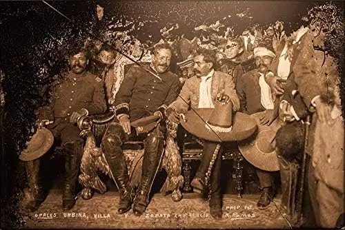 Poster- Wall Art Tomas Urbina, Pancho Villa and Emiliano Zapata in The National Palace, Museum of The City of Mexico 1915
