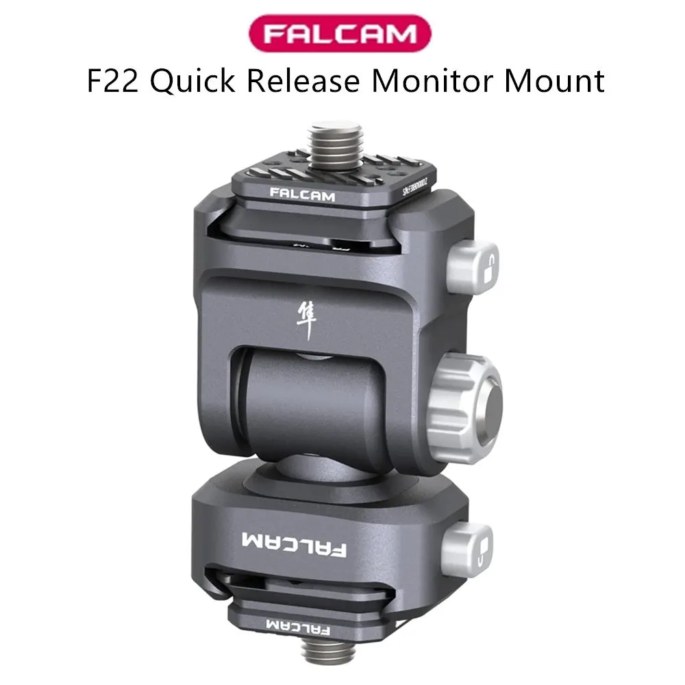 FALCAM-Cabeça de tripé ajustável para DSLR Camera, Monitor Mount, Ballhead, Quick Release, Quick Switch System, F22