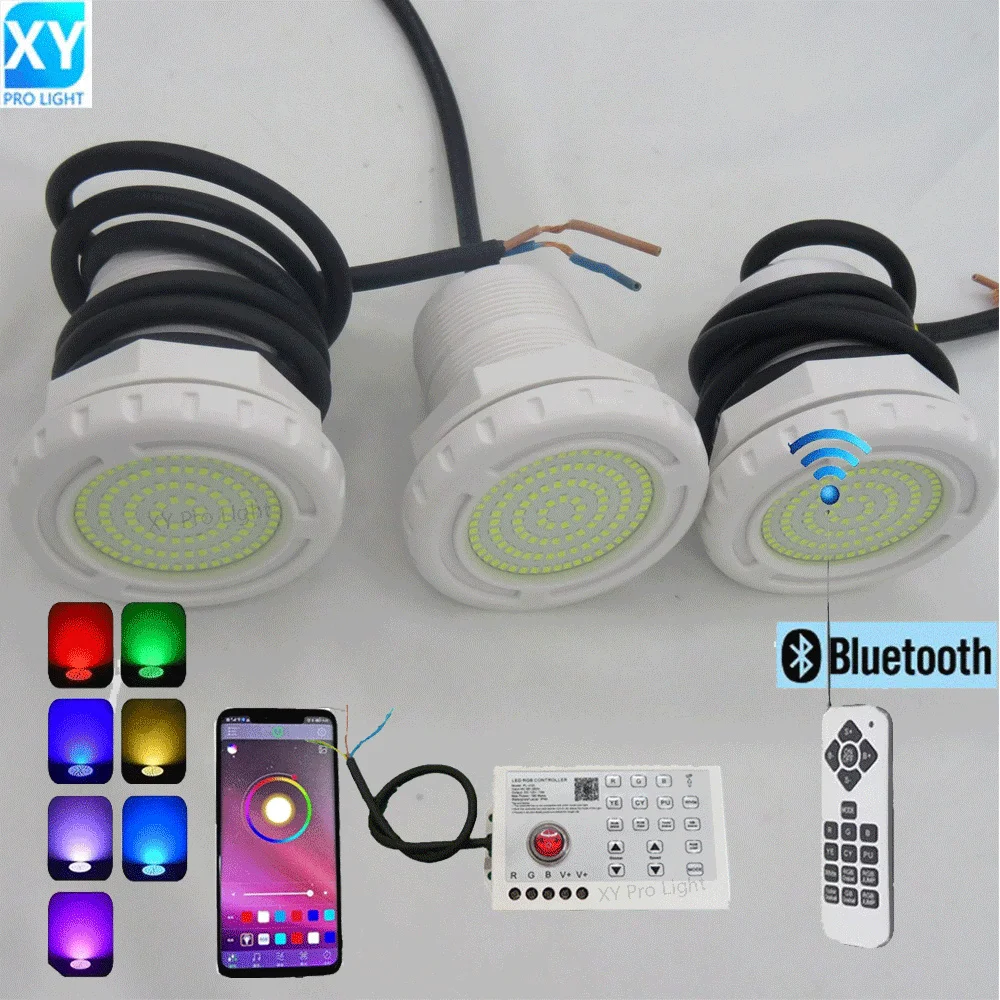 

RGB LED Pool Light 15W DC12V Bluetooth APP Control Outdoor/Indoor Underwater Light Fountain Landscape Lamp Piscina Luz Spotlight