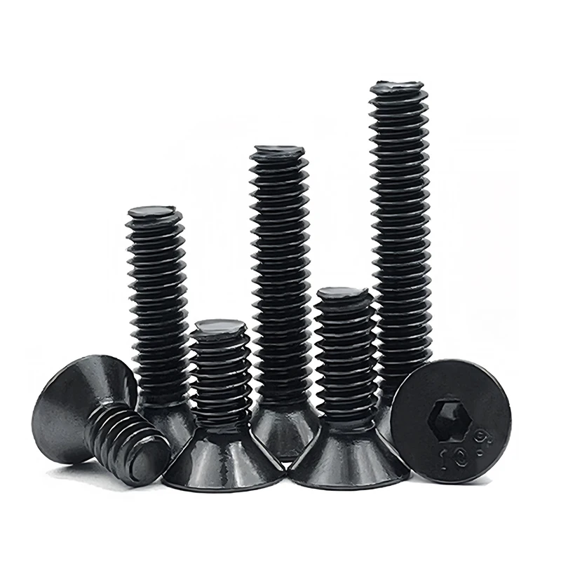 2-5pcs British Standard 1/8 5/32 3/16 1/4 5/16 3/8 Black Grade 10.9 Alloy Steel Hexagon Hex Socket Flat Head Countersunk Screw