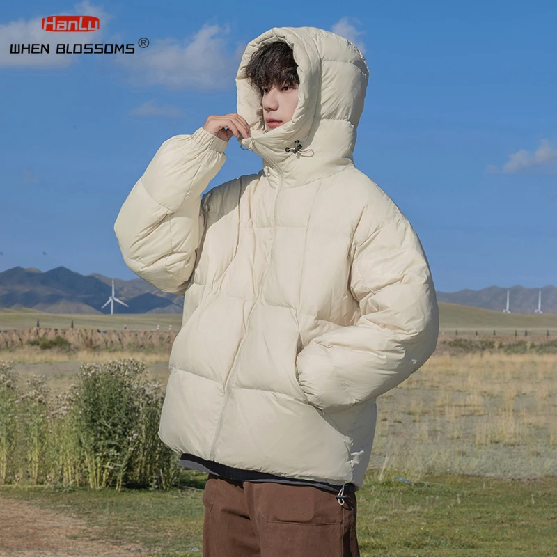 2024 Men's Winter down jacket High quality white duck down Padded Lightweight Plump Warm Waterproof Hooded down jacket