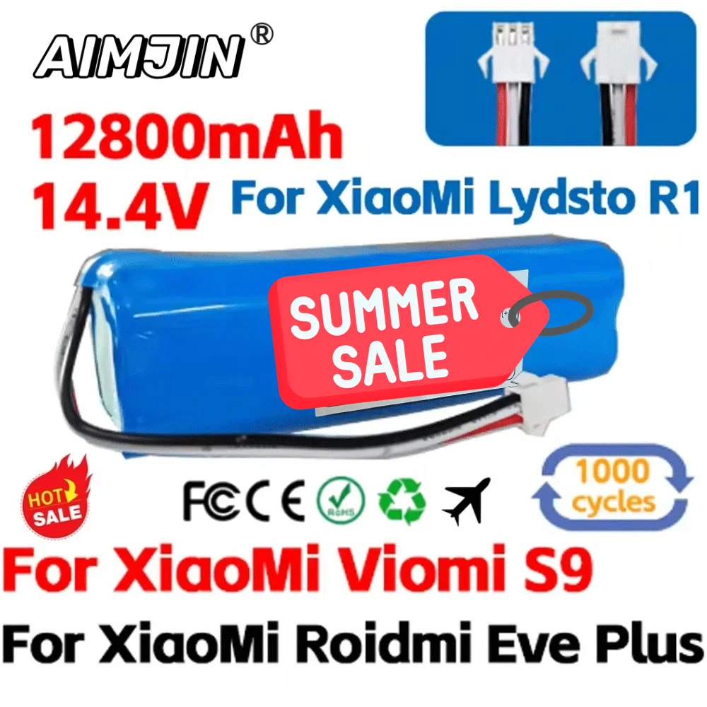 

Made in China for Xiaomi Lydsto R1 rechargeable lithium-ion , robot vacuum cleaner,viomi s9,battery pack, genuine 12800mAh