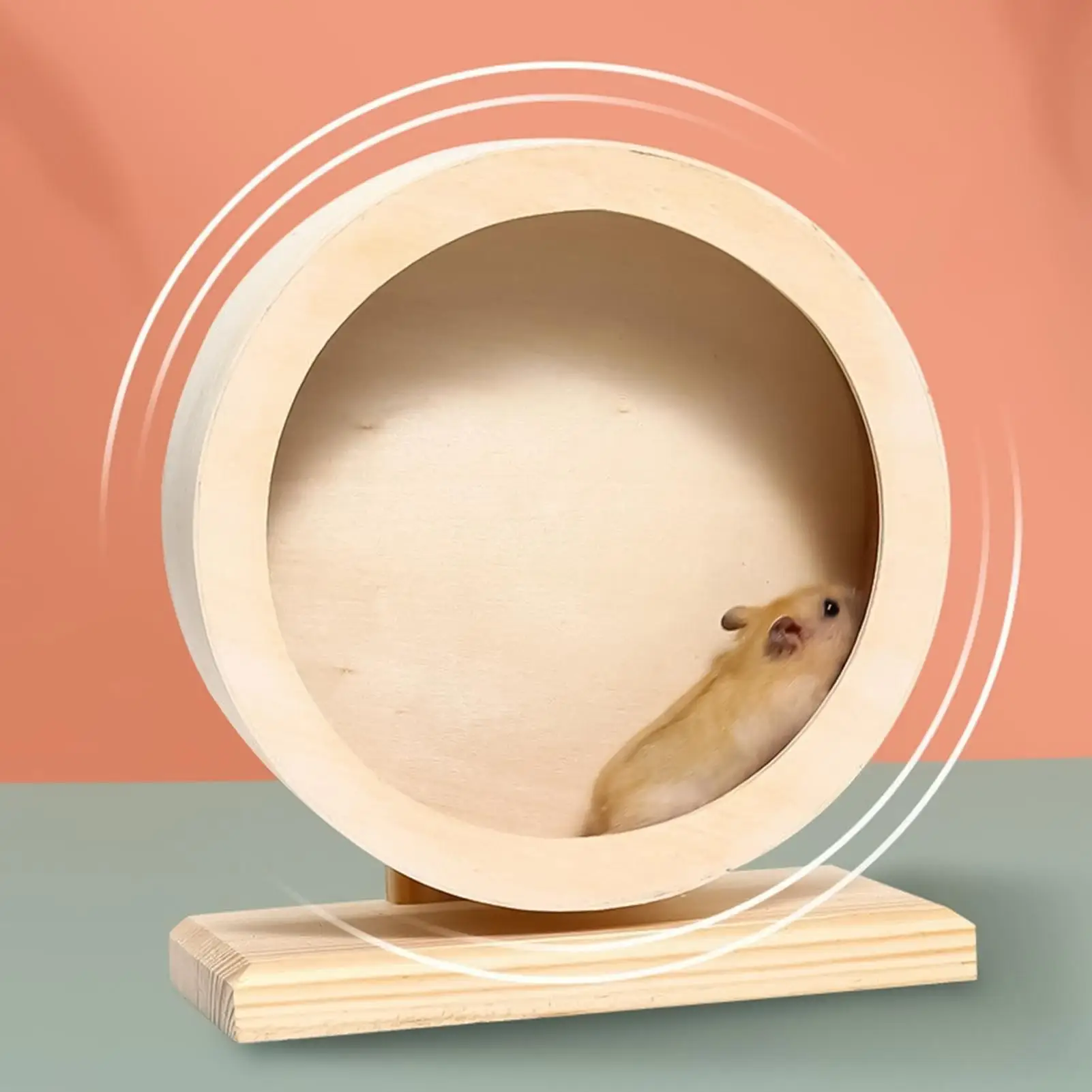 Rueda para correr multiusos silenciosa de madera Natural, juguete de ejercicio no tóxico para hámsteres, juguete duradero con rueda para correr de animales pequeños