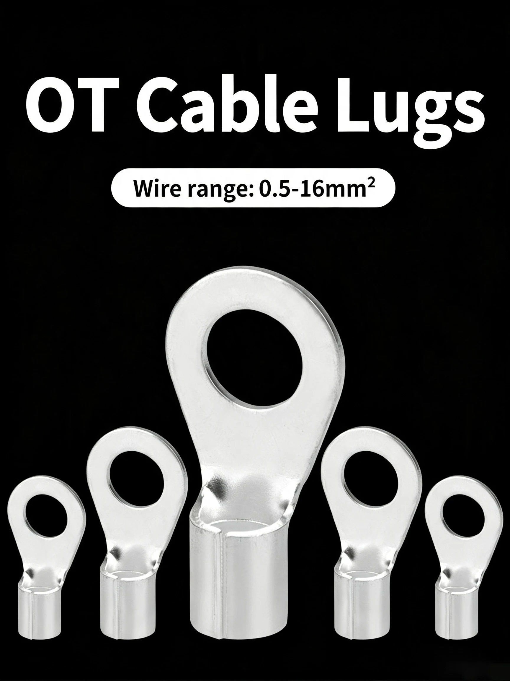 100PCS UT OT Cold Wire End Insulation Kit 1.5-3 2.5-4 Non-insulated Fork Terminal Connector Cable Connector Cold Press Terminals
