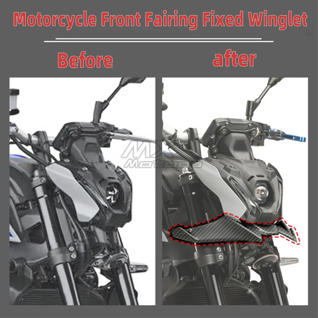 MT09 New Motorcycle Carbon Fiber Front Fairing Winglet Aerodynamic Wing Spoiler Kit For YAMAHA MT-09 MT 09 SP 2021 2022 2023