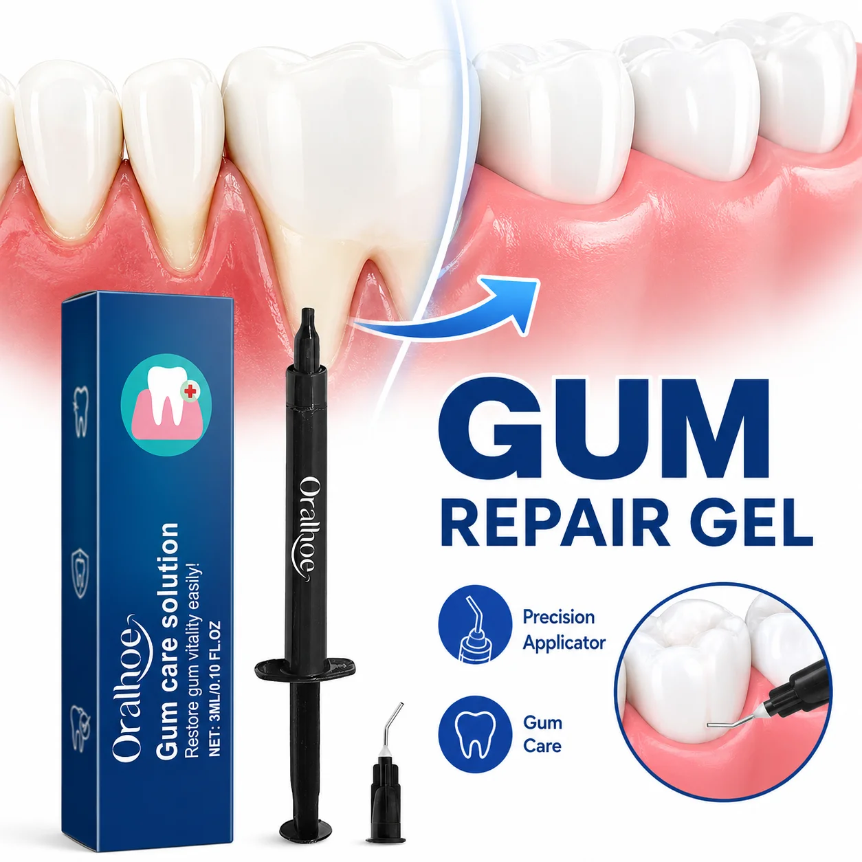 Gum Repair Care Gel Relieve Sore Gum Improve Gingival Damaged Inflammation Cleaning Teeth Stains Tartar Whitener Gum Protect Gel
