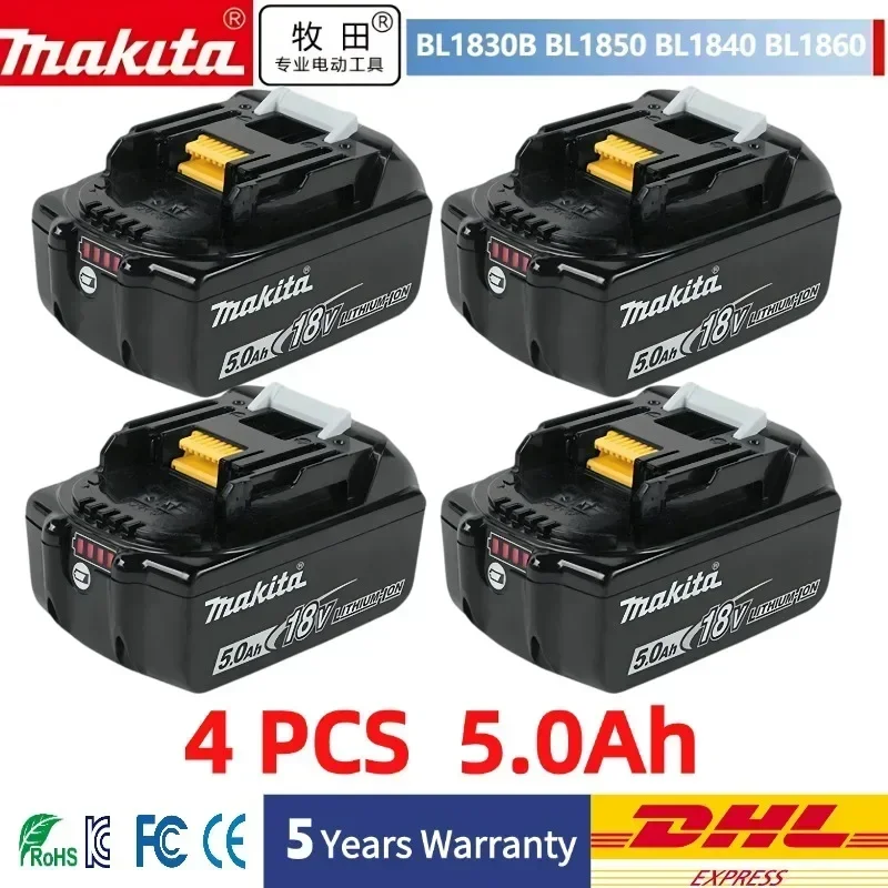 100% Original Makita 18V Akku 6,0 Ah Wiederaufladbares Elektrowerkzeug Makita 18V Akku, Austauschbarer LED-Lithium-Ionen-Akku, BL1860B