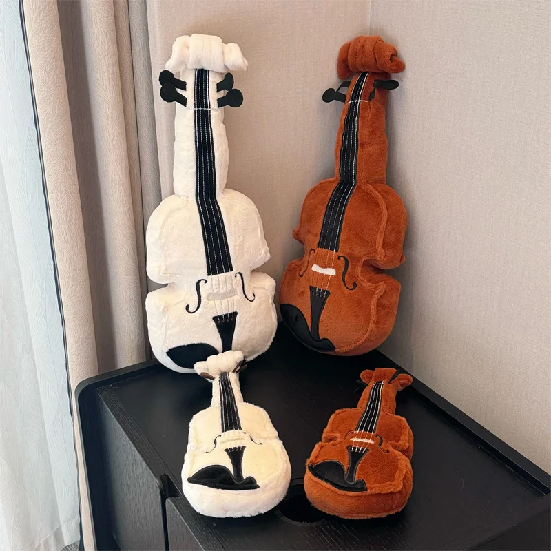 

Fun Violin Plush Stuffed Toys Instrument Figurines Backrests Pillows Home Decor Toys Kids Birthday Gifts