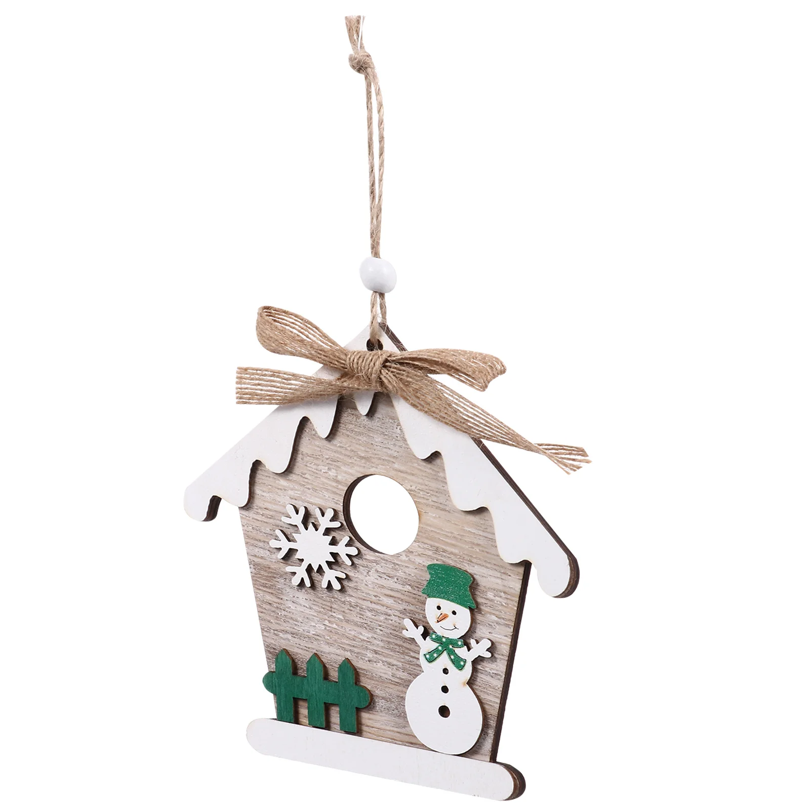 

Creative Snowman Hanging Pendant Wooden House Shaped Christmas Ornament Party Decoration Festival Adornment Christmas Ornament