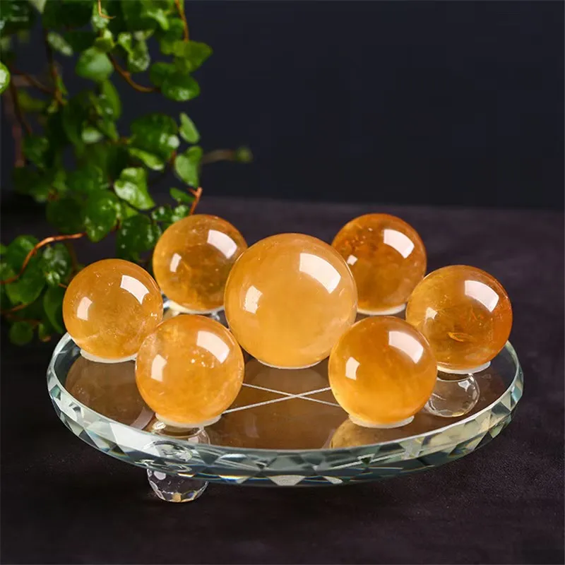 TOP GOOD home Protection Money Drawing GOOD LUCK # FENG SHUI occidental topaz Crystal 7 star magic array ball statue decoration