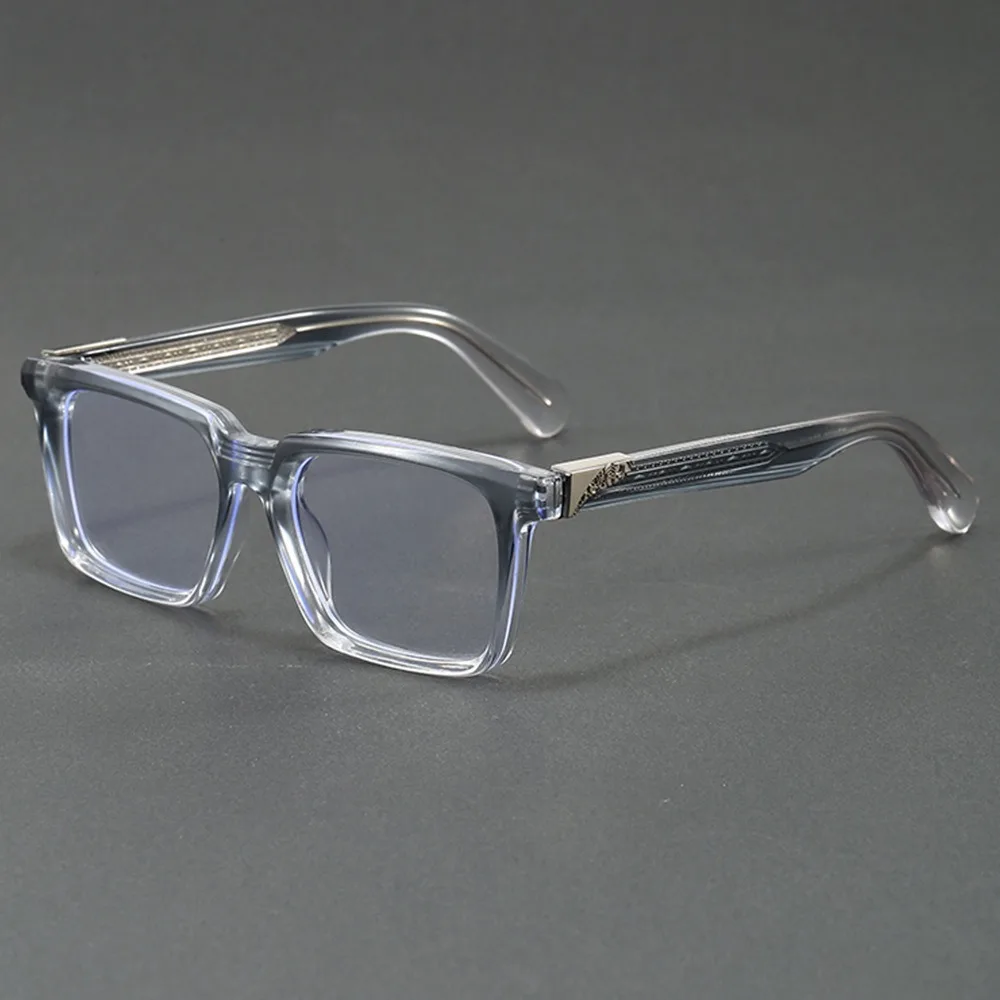 Retro Square Blue Light Blocking Glasses For Men Women Luxury Metal Decor Thick Frame TR90 Computer Eyeglasses Anti Eyestrain Fa