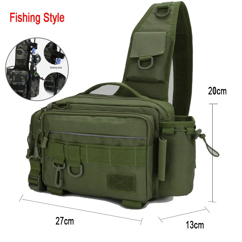 Fishing Tackle Bags Shoulder Crossbody Bag Waist Chest Fanny Pack Lures Gear Box Utility Storage Accessories Camping Backpack