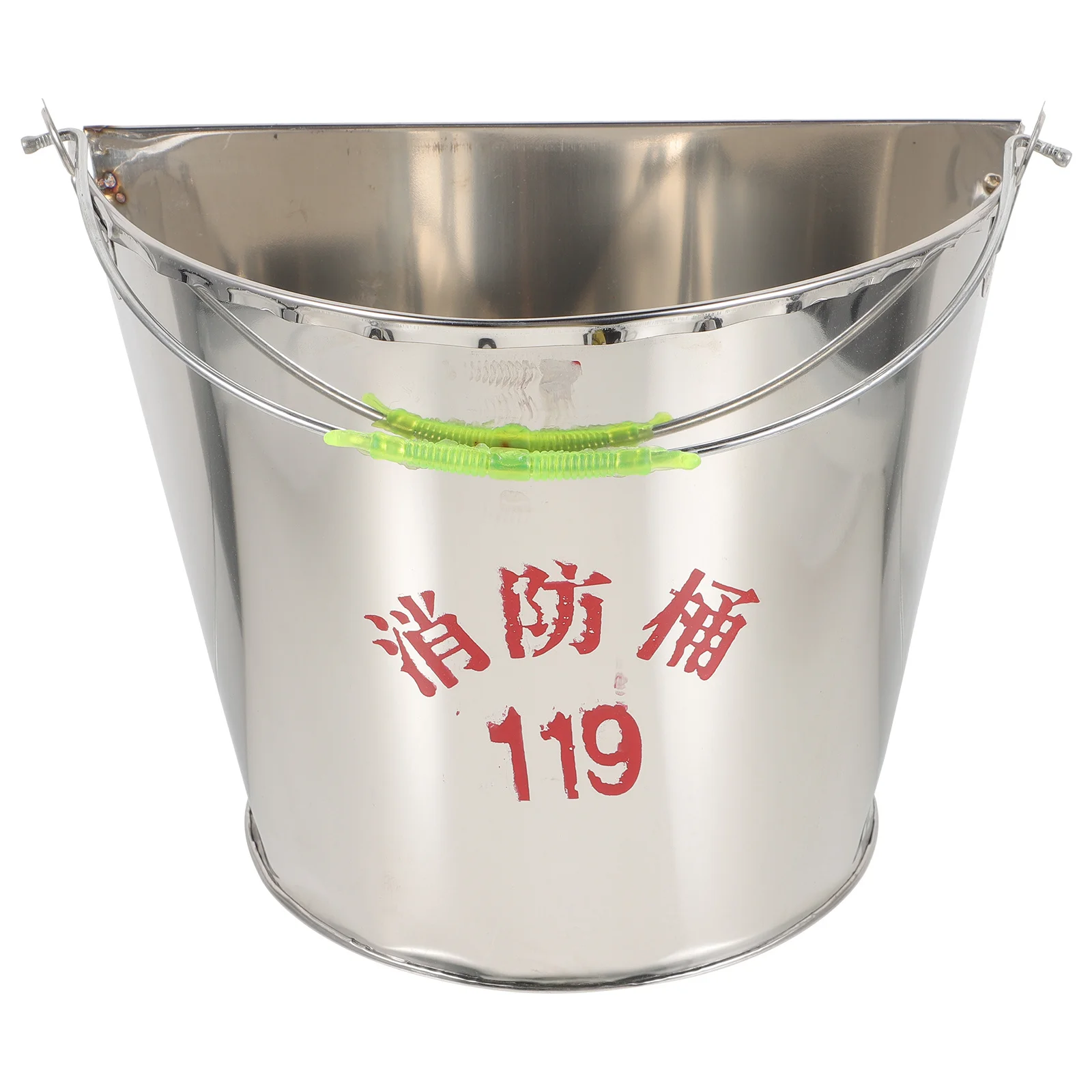 Fire Emergency Sand Bucket Stainless Steel Semi-Circular Durable Sand Holder Heat Resistant Suitable for Home Car